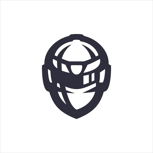 robot helm head hero logo design