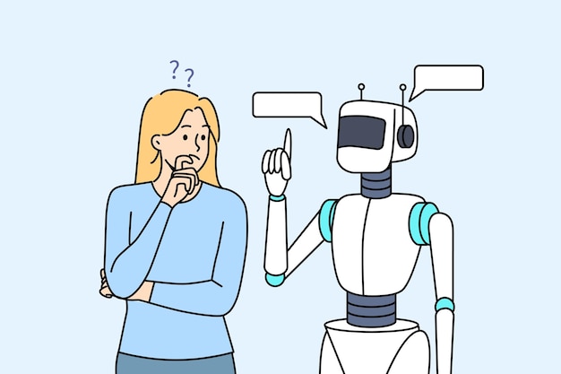robot helps woman thinking about solving complex issue and turned to ai for help