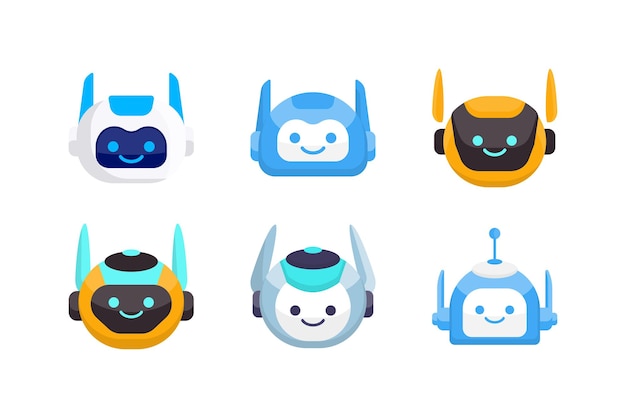 Robot hoofd Avatar Vector Design Cartoon mascotte Robot hoofd pictogram ontwerp