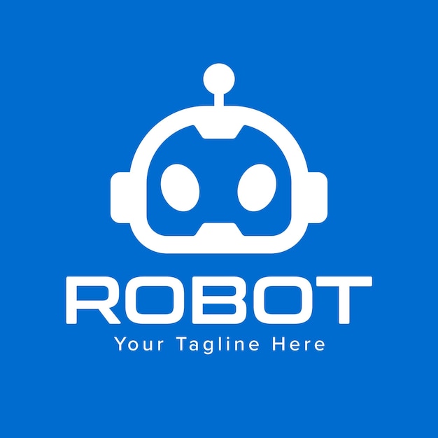 Robot hoofd kunstmatige intelligentie cartoon avatar icoon logo