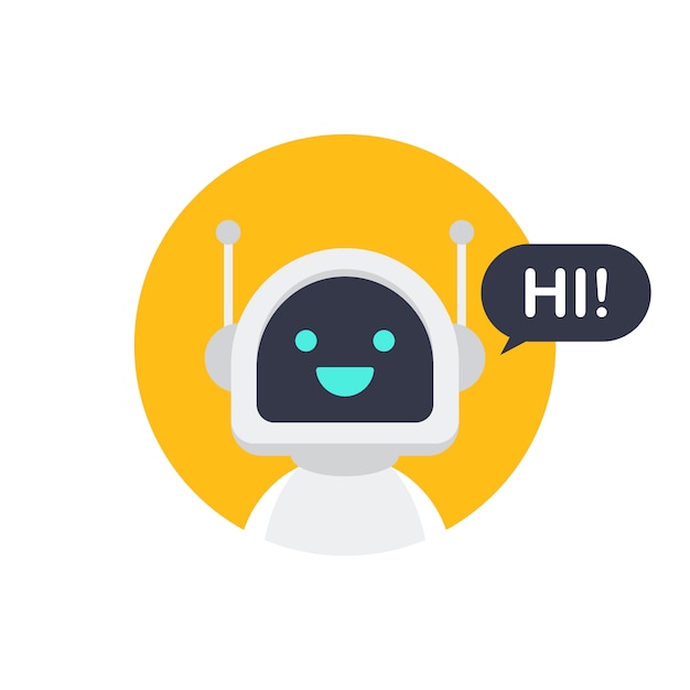 Icona del robot. bot design dei segni. concetto di simbolo di chatbot. bot del servizio di supporto vocale. bot di supporto online. illustrazione di riserva di vettore