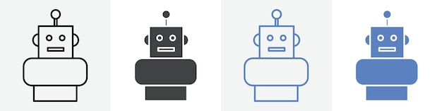 ロボット アイコン グループ シンボル または シグナル ベクトル