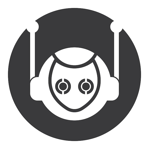 Modello di progettazione dell'illustrazione di simbolo di logo dell'icona del robot