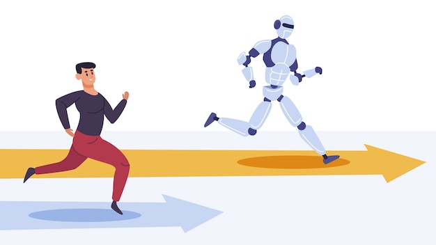 Robot interactions in flat design