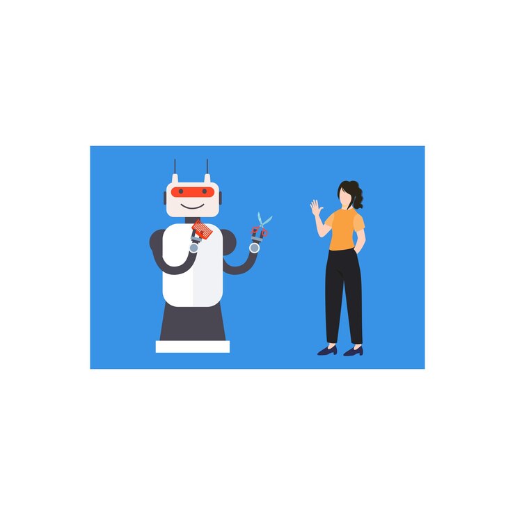 Vector the robot is working as a barber