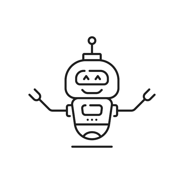 Robot line outline icon artificial intelligence