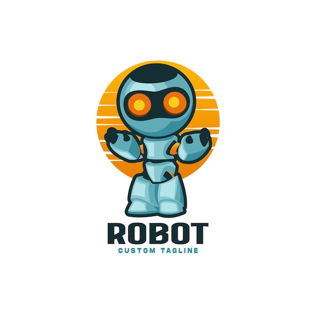 Vettore illustrazione del design del logo del robot