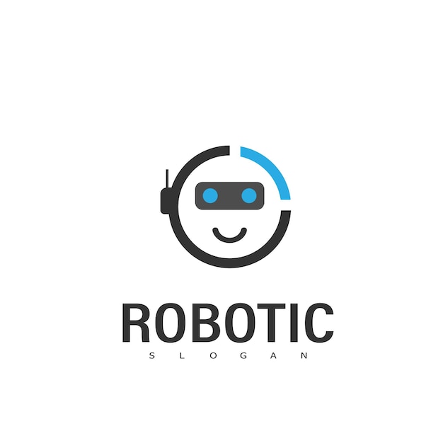 Robot logo design symbol