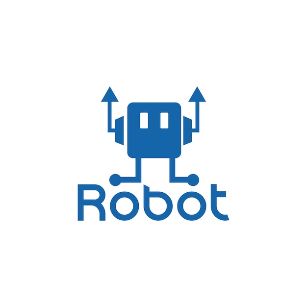 Illustrazione del logo del robot, disegno vettoriale