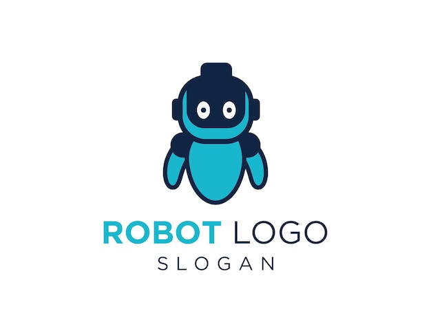 Robot logo ontwerp gemaakt met behulp van de Corel Draw 2018 applicatie met een witte achtergrond