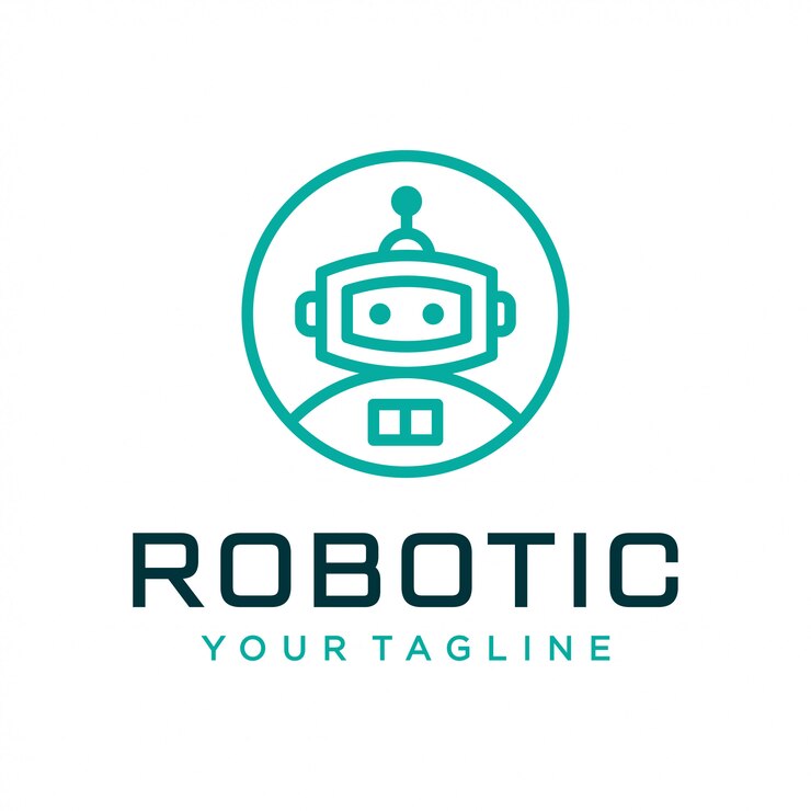 Vector robot logo ontwerpconcept. universeel robotlogo.