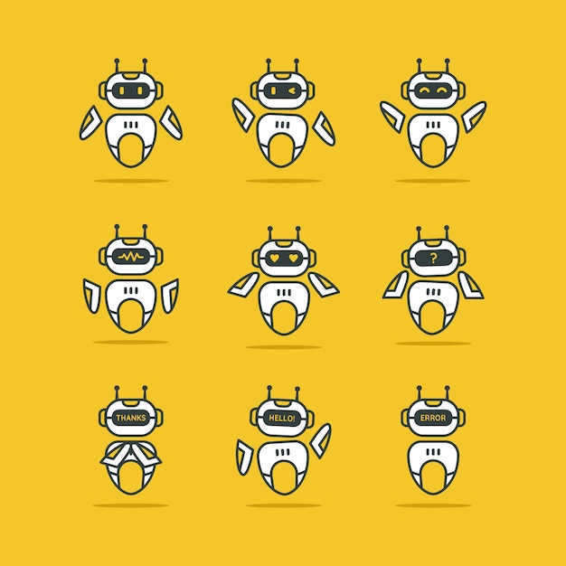 Robot Logo set on yellow