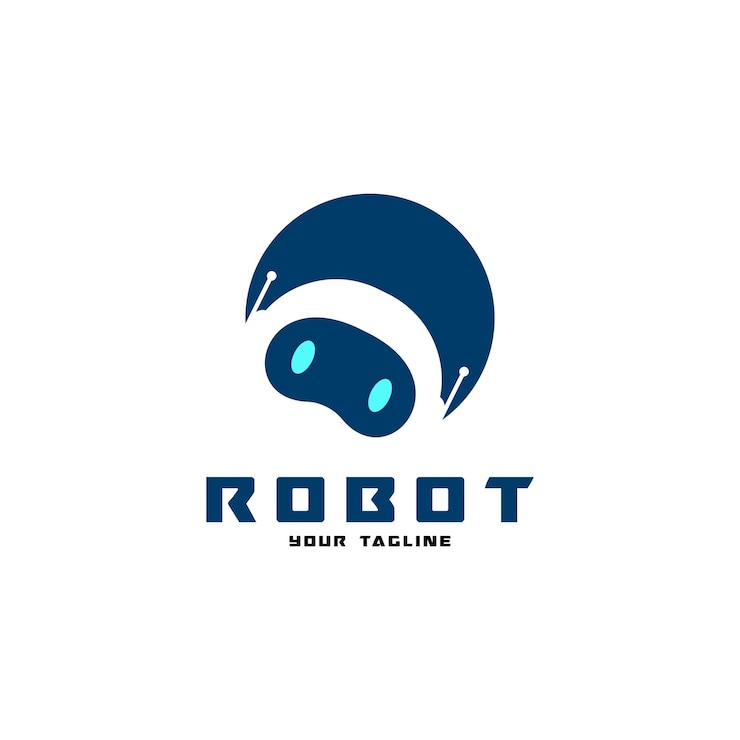 Vector robot logo vector icoon ontwerp platte sjabloon