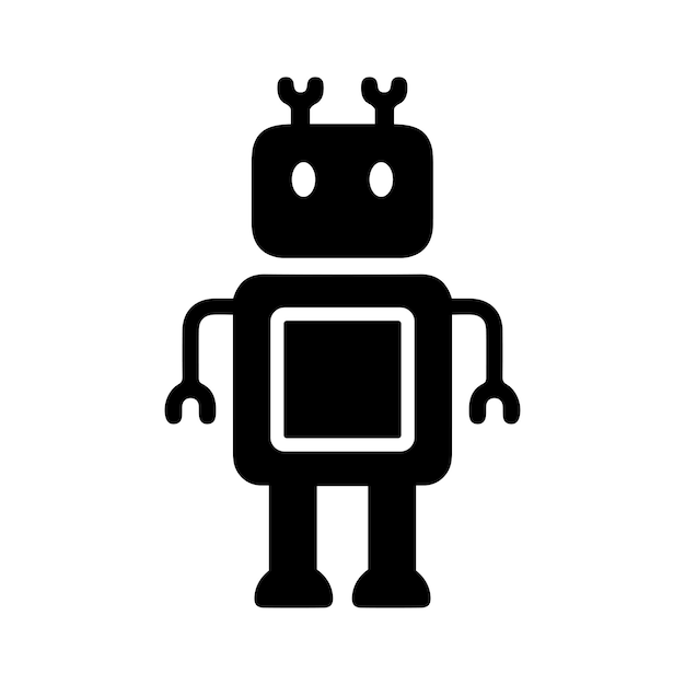 ロボット マシン アイコン ブラック ベクトル グラフィックス