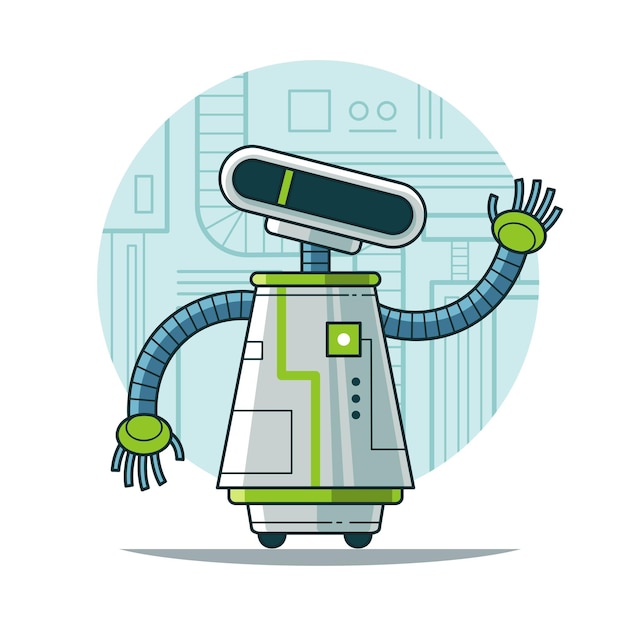 Vector robot mascot cartoon illustration design #3