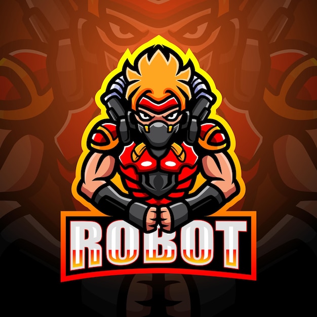 Illustrazione di esport mascotte robot