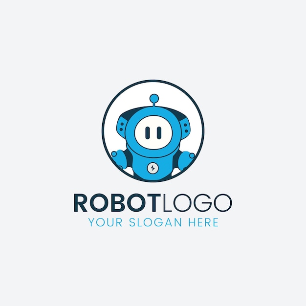 robot mascot logo cartoon character illustration