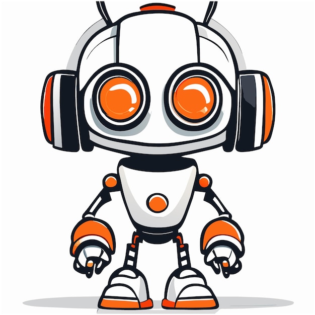 Vector robot mascot logo illustration for digital projects