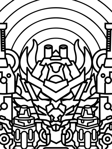 Robot Mecha Coloring Book for Educational Kids