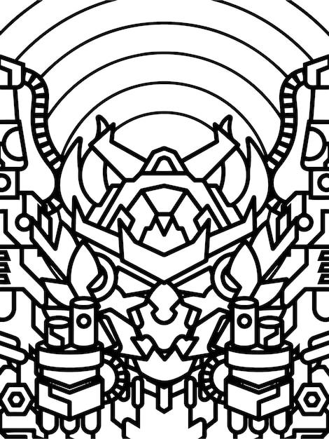 Robot mecha coloring book for educational kids