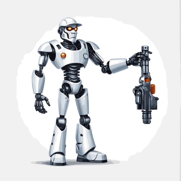 Vector robot mechanic vector on white background