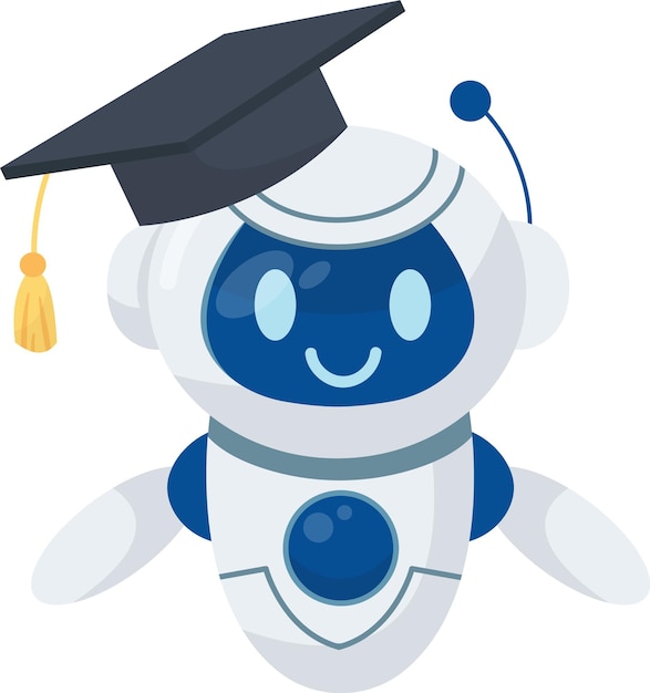 Robot met afgestudeerde hoed