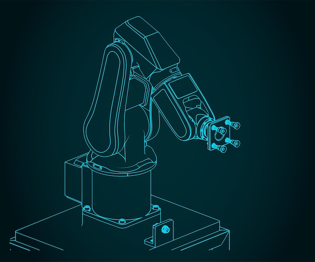 Robot met zuigbekers blauwdrukken