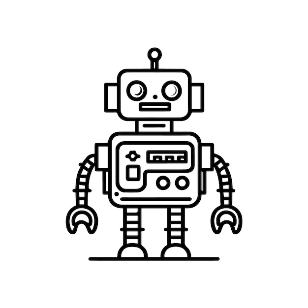 Robot outline icon vector generative ai