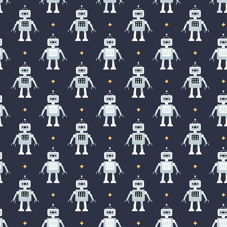 Vector robot pattern background vector illustration