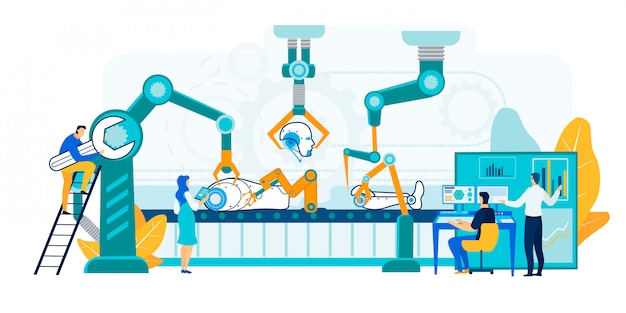 Robot productie illustratie.