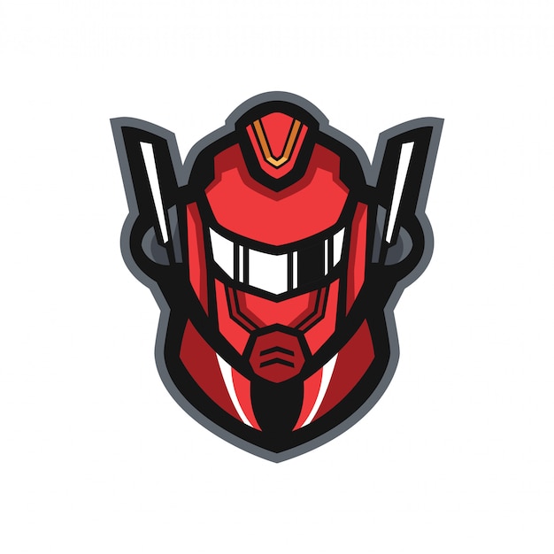 Logo della mascotte robot rosso