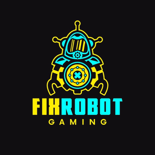 Vector robot reparatie gaming logo