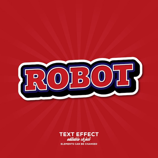 Вектор Робот простой текстовый эффект с современным стилем