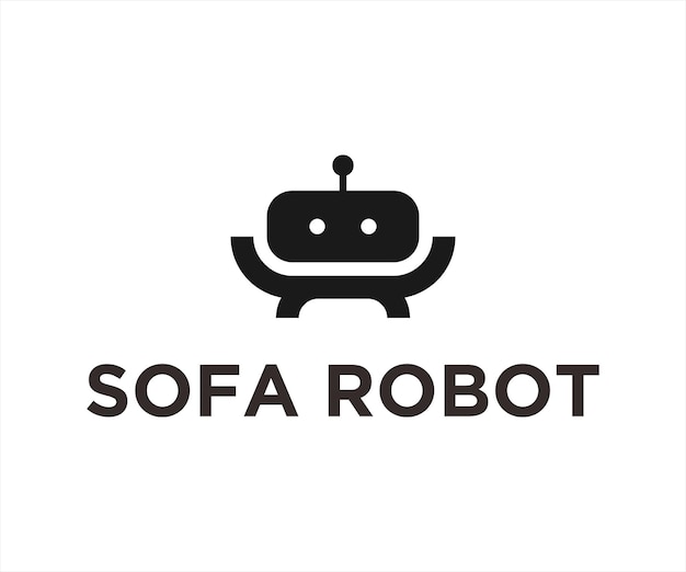 robot sofa logo or chair icon