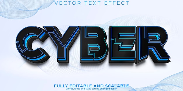 Vector robot text effect editable techno and crypto text style