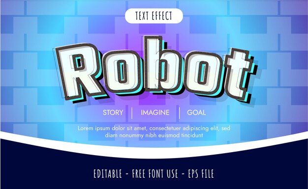 Robot text effect editable