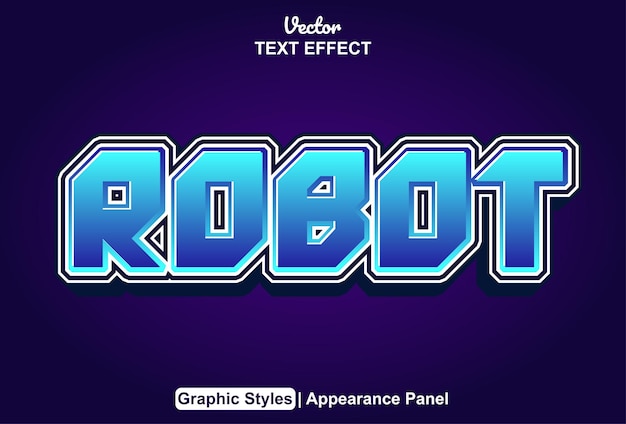 Robot text effect with graphic style and editable