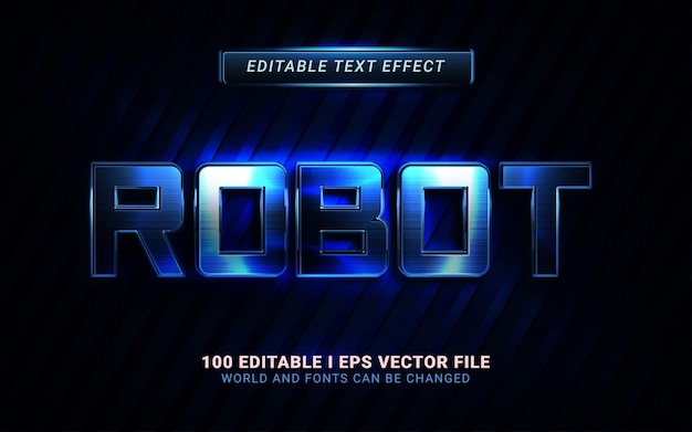 Vettore effetto testo robot