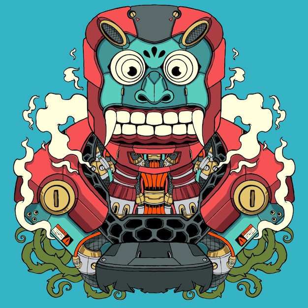 Robot tiki masker