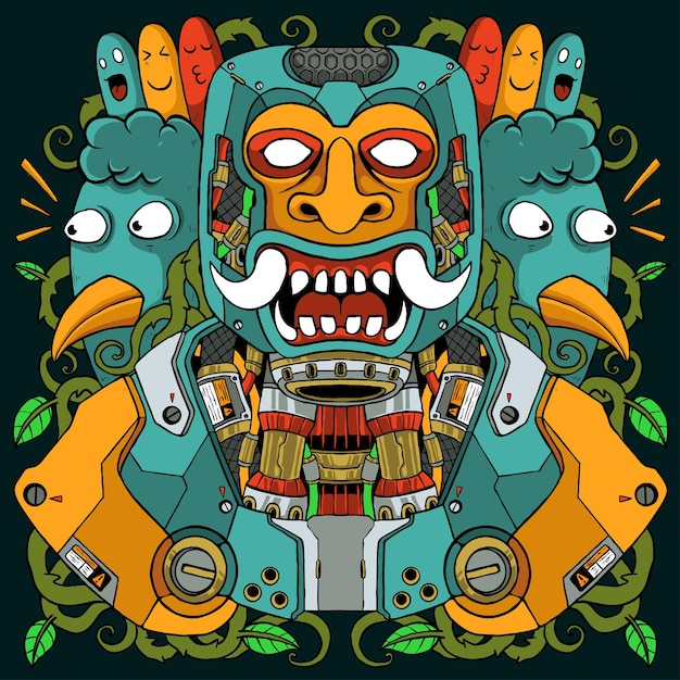 Robot tiki masker