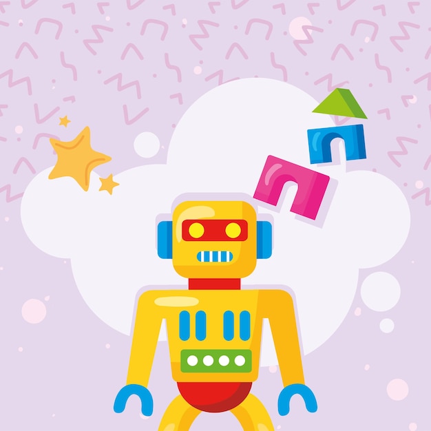 Robot toy of playroom theme