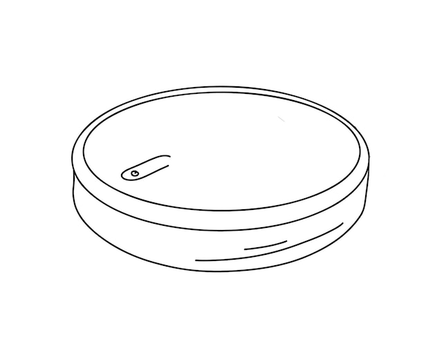 Robot vacuum cleaner, doodle style, line drawing. Vector illustration