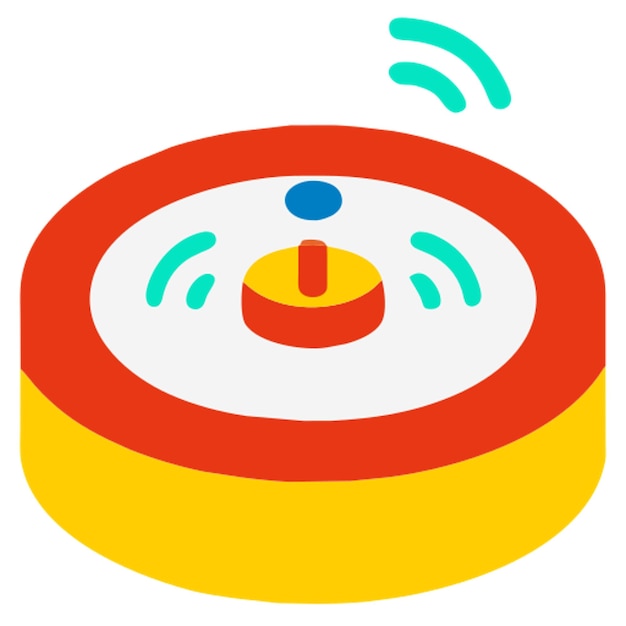 Vector robot vacuum icon colored shapes