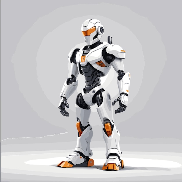 Premium Vector | Robot vector on white background