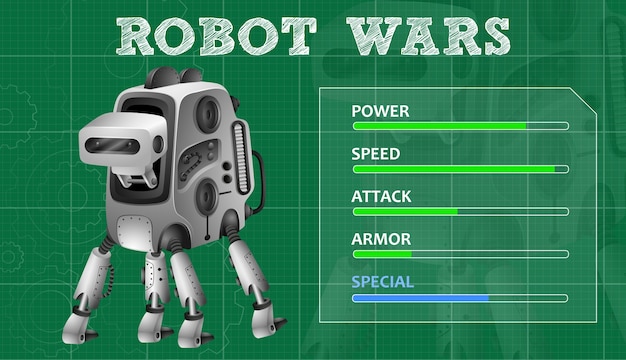 Vettore progetto di guerre robotiche con caratteristiche speciali