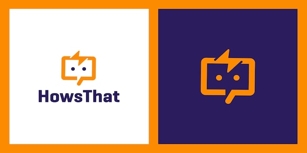 Robot with chat logo design