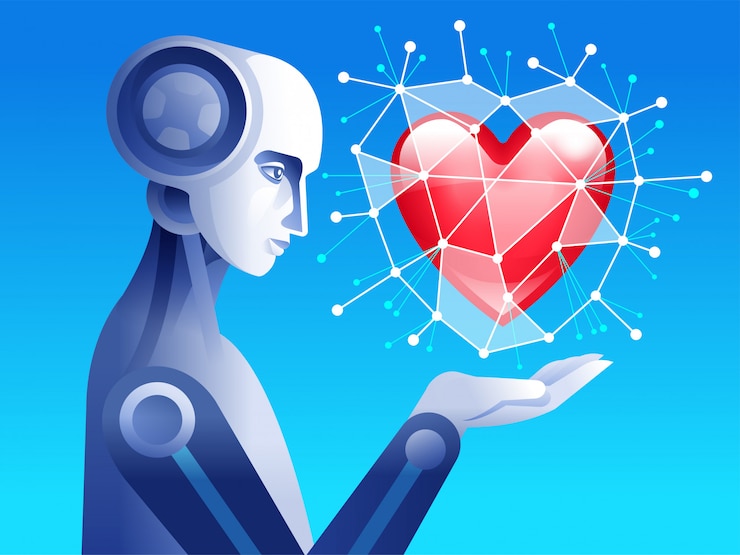 Vector robot with heart