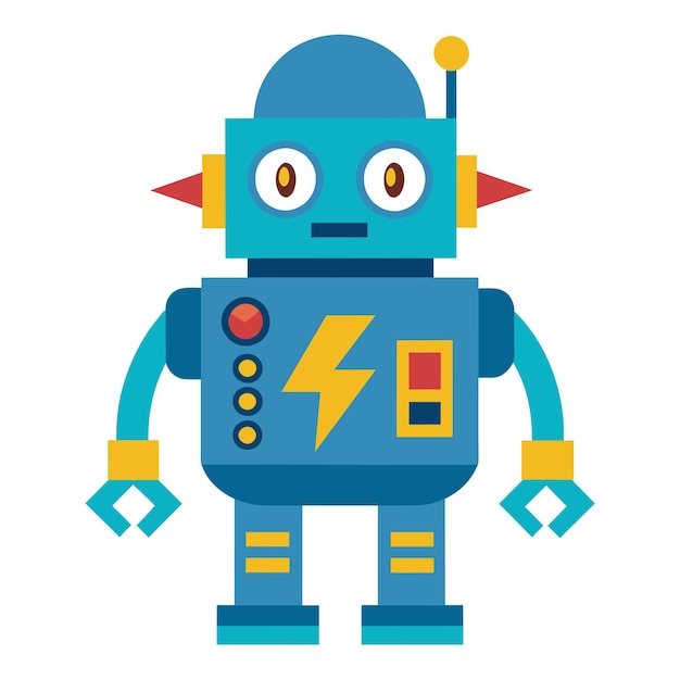 A robot with a lightning bolt