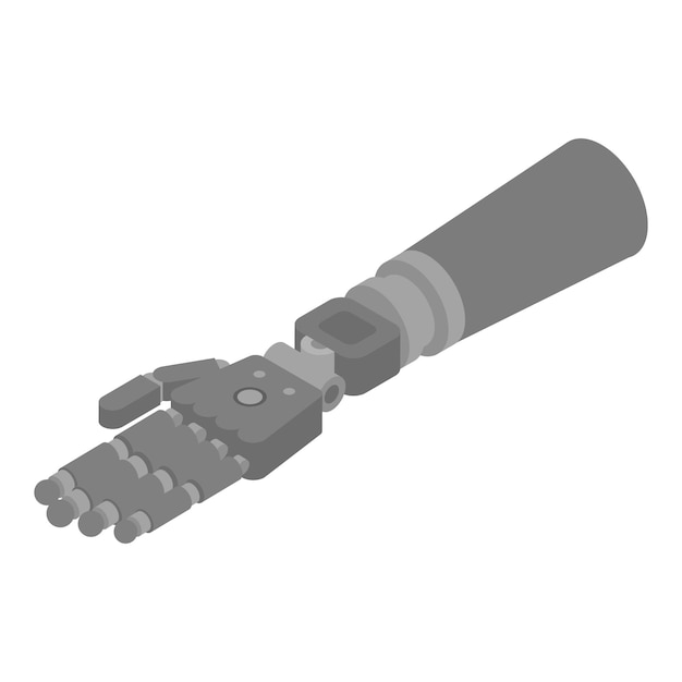 Robotachtig menselijk handpictogram Isometrisch van robotachtig menselijk hand vectorpictogram voor webontwerp dat op witte achtergrond wordt geïsoleerd
