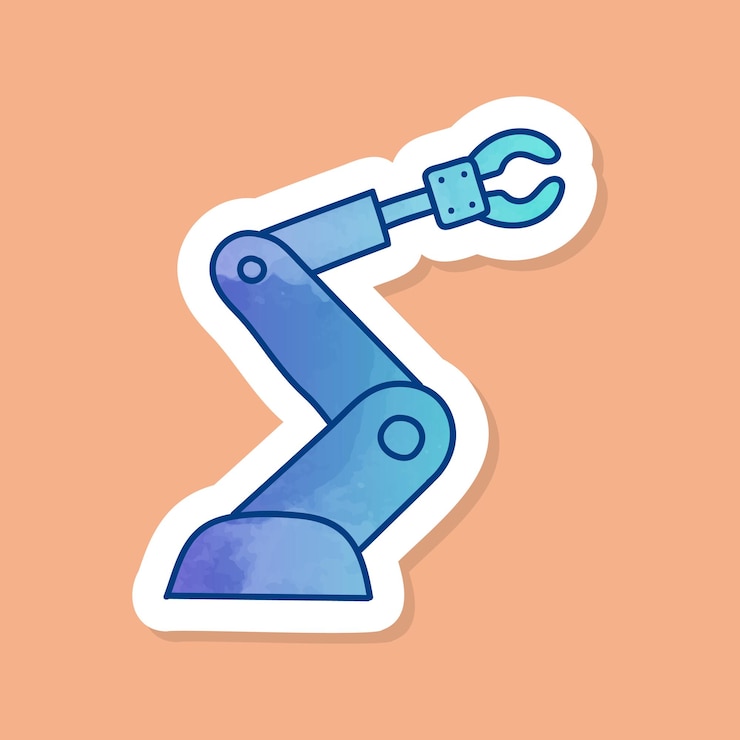 Vector robotic arm color sticker